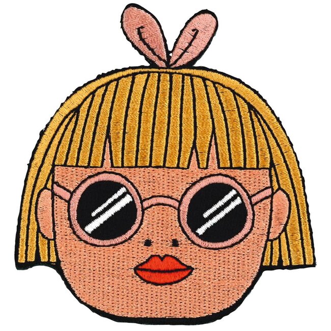 Strijkapplicatie - meisje met strik