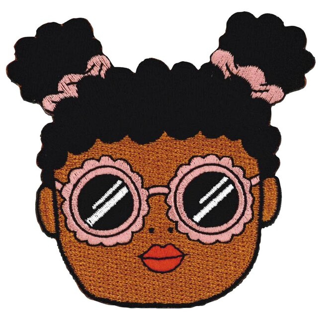 Strijkapplicatie - meisje met staartjes