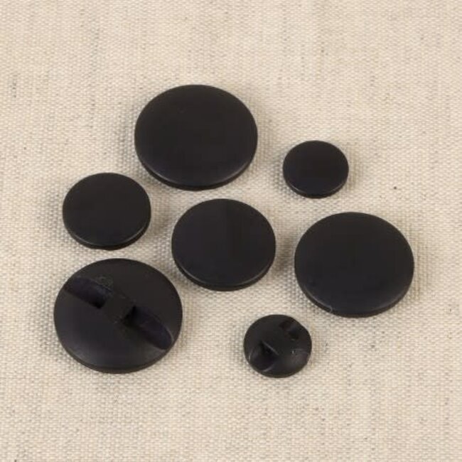 Klassieke zwarte knoop - 11mm