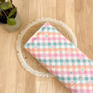 Check with hearts - flanel