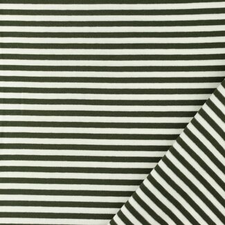 Jersey jacquard strepen - camouflage groen