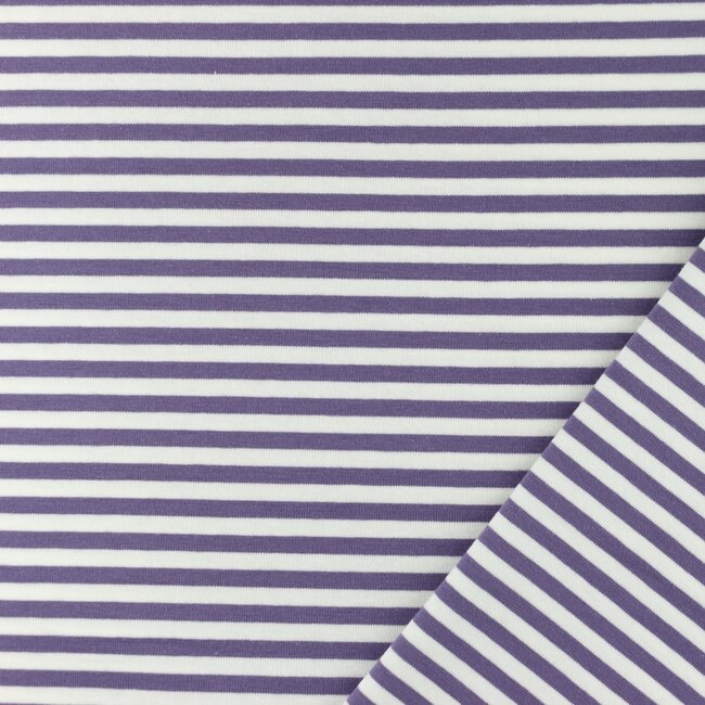 Jersey jacquard strepen - lavendel