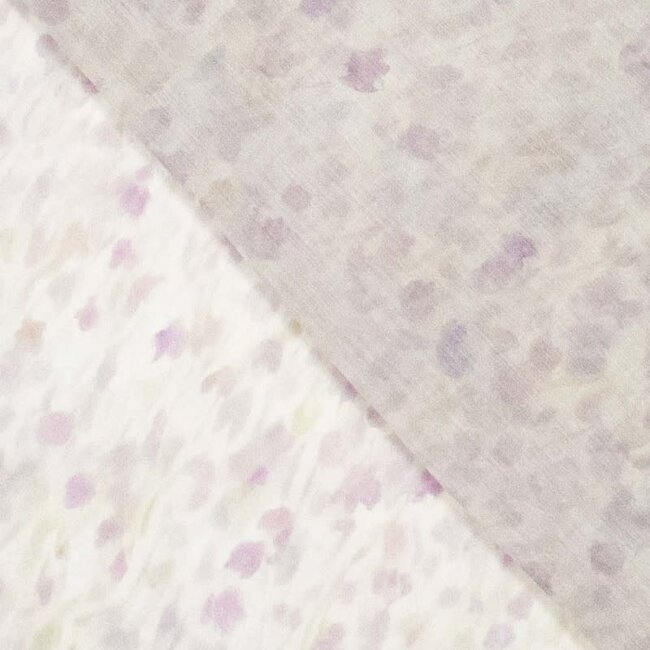 Silk touch leaves soft colors - tencel voile