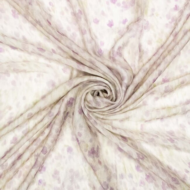 Silk touch leaves soft colors - tencel voile