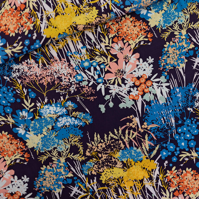 SYAS30 Wild Flowers - ecovero satin viscose