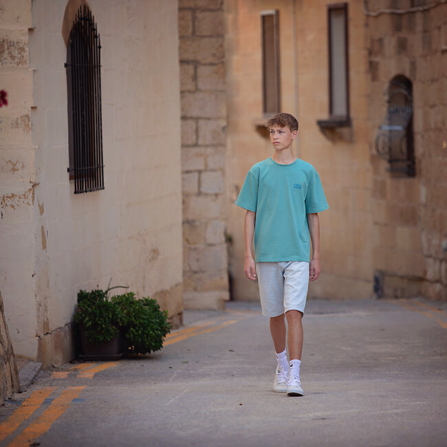 SYAS30 Stoffig turquoise - french terry