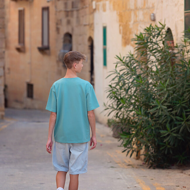 SYAS30 Stoffig turquoise - french terry