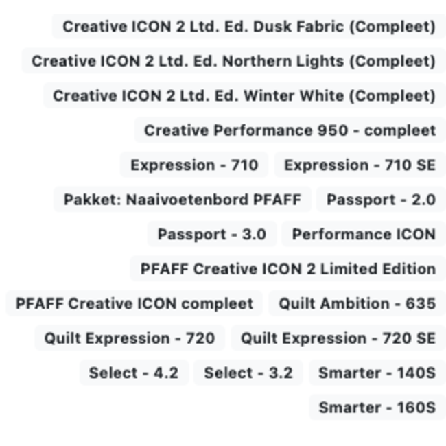 Pfaff - blinde ritsvoet