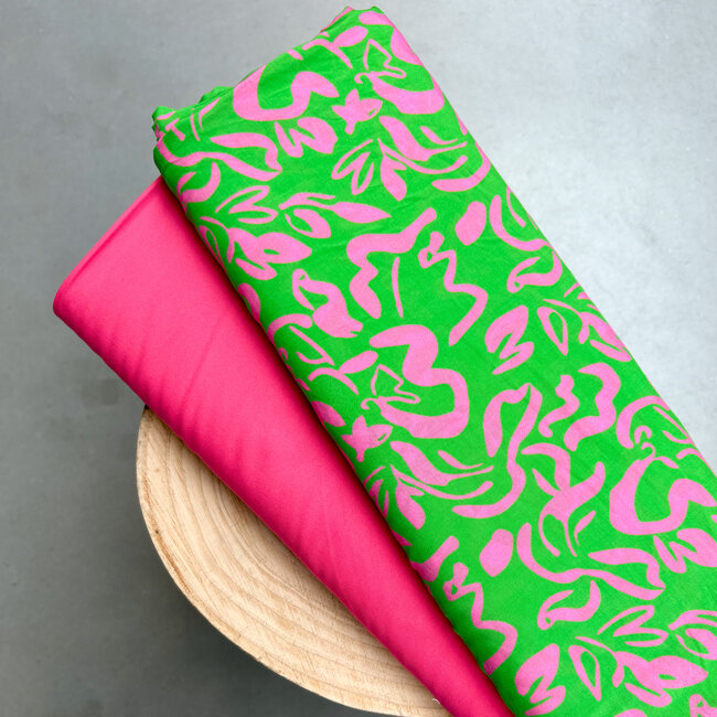 Woven bamboo organic  - pink