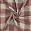Greige pink checks - mantelstof