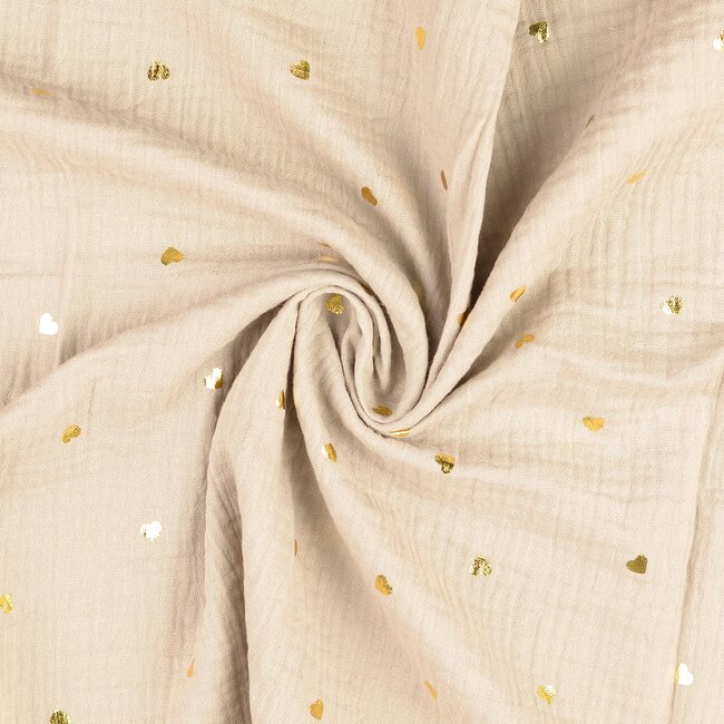 Hearts foil - double gauze