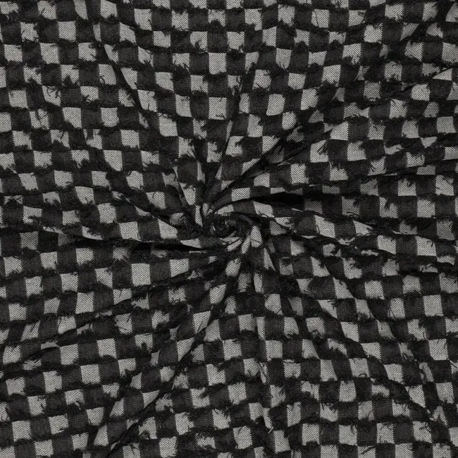Denim check - jacquard black