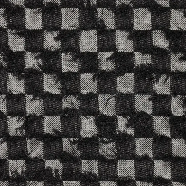 Denim check - jacquard black