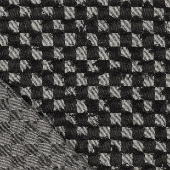 Denim check - jacquard black