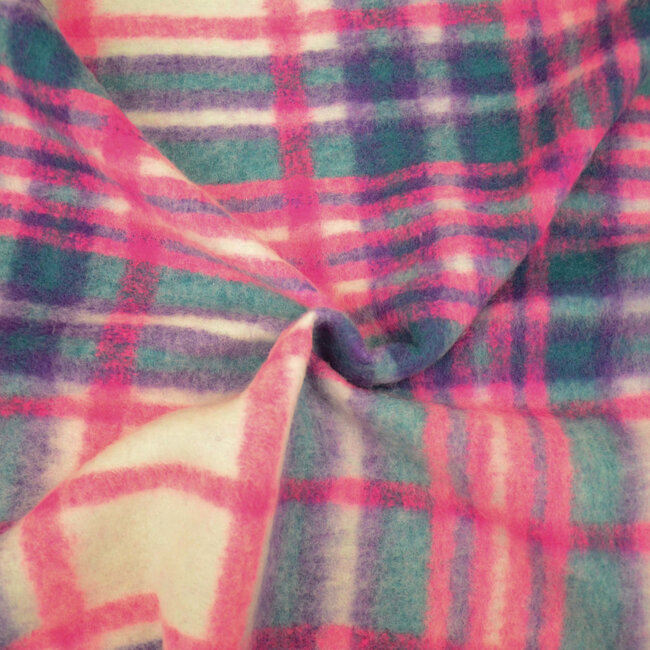 Pop check fuchsia - mantelstof