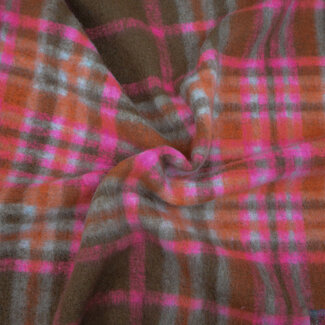 Hilco Pop check orange - mantelstof