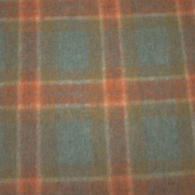 Blue check - mantelstof