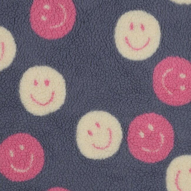 Teddy jacquard happy faces - jeans