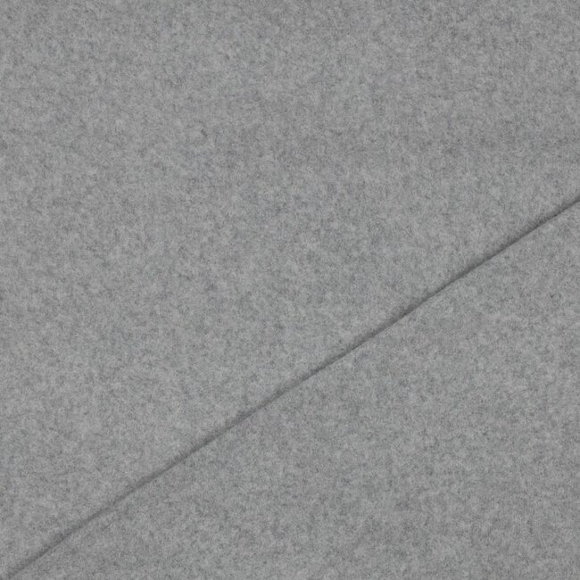 Katoen fleece gots - light grey melange