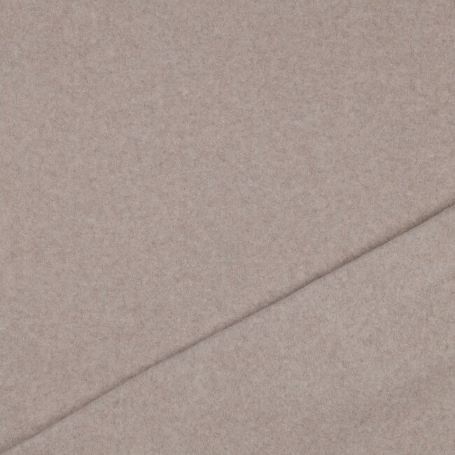 Katoen fleece gots - taupe melange