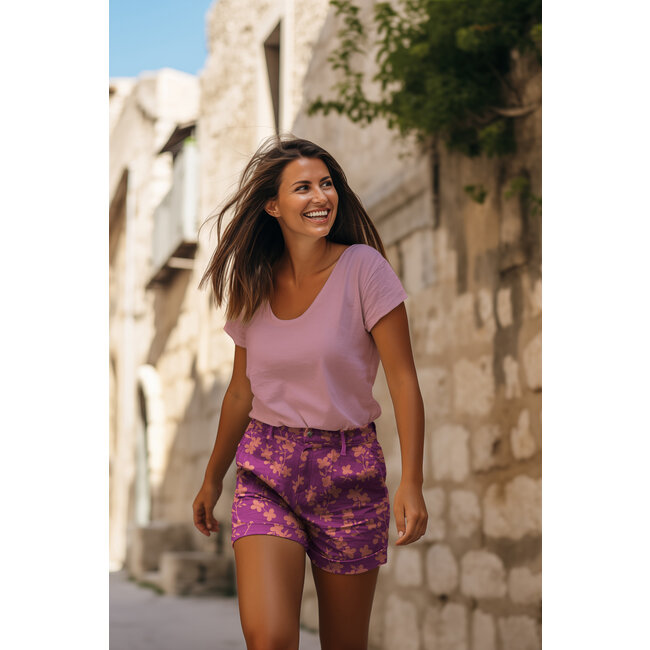 Rosella stretch - neon pink flower