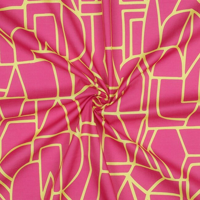Neon abstract - cotton voile