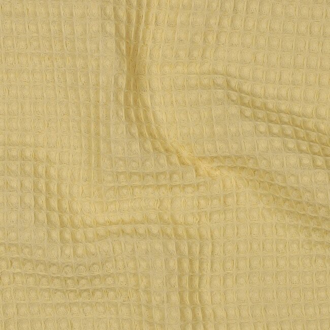 Wafelstof - zacht geel
