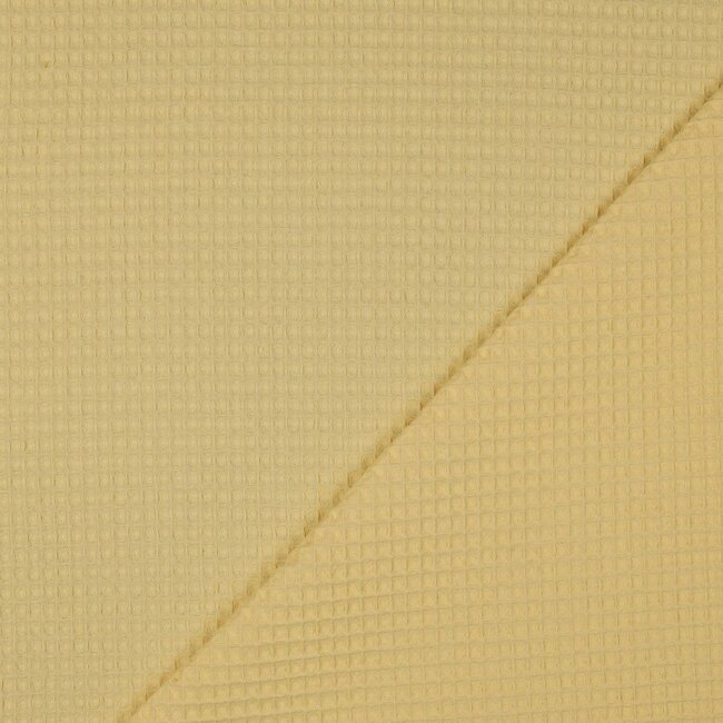 Wafelstof - zacht geel