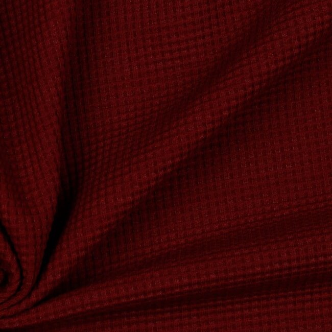 Wafeljersey bio - bordeaux