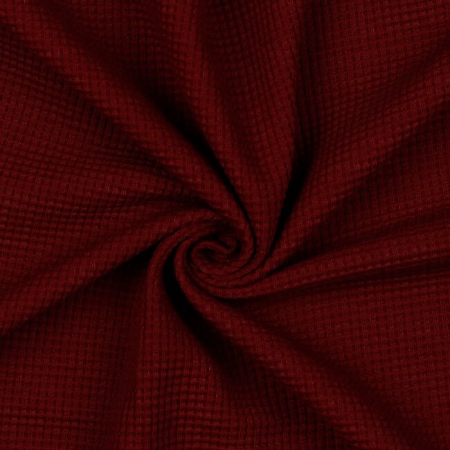 Wafeljersey bio - bordeaux