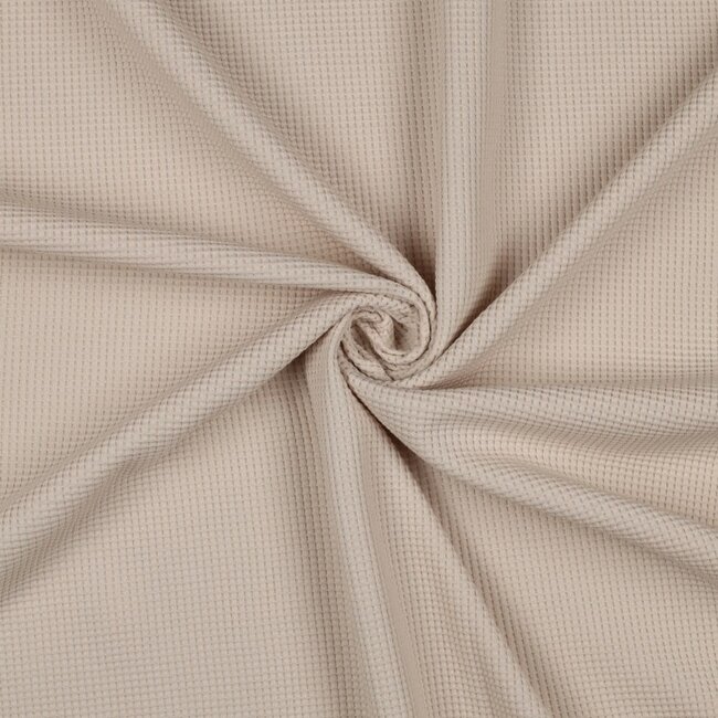 Wafeljersey bio - light sand