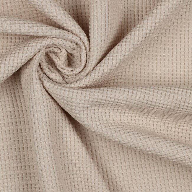 Wafeljersey bio - light sand