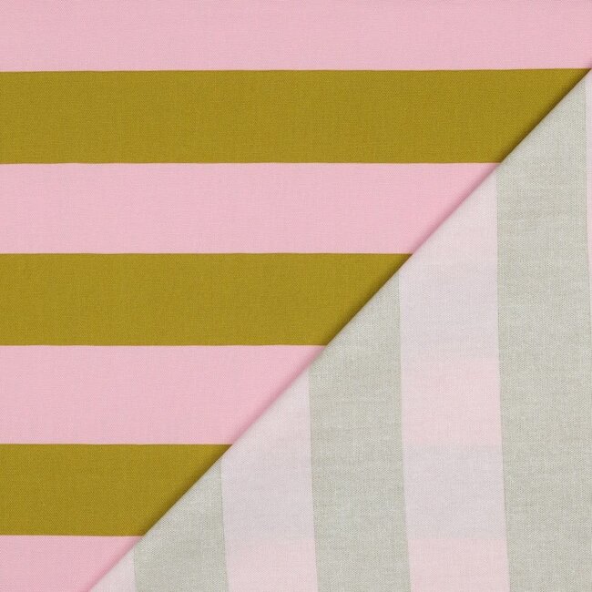 Stripes pink ochre - canvas