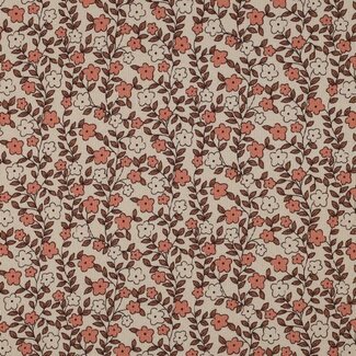 Rib jersey gots - natural flowers