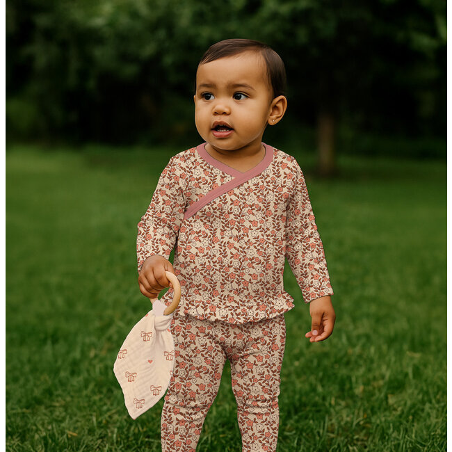 Rib jersey gots - natural flowers