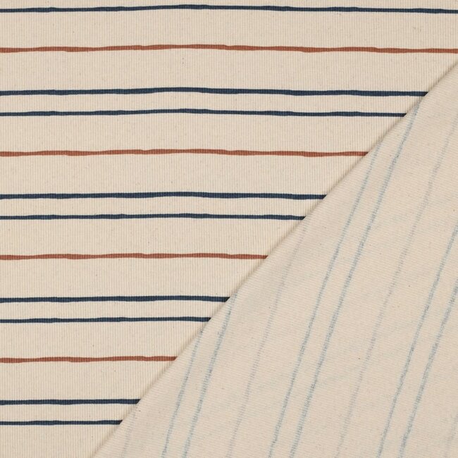 Rib jersey gots - natural stripes
