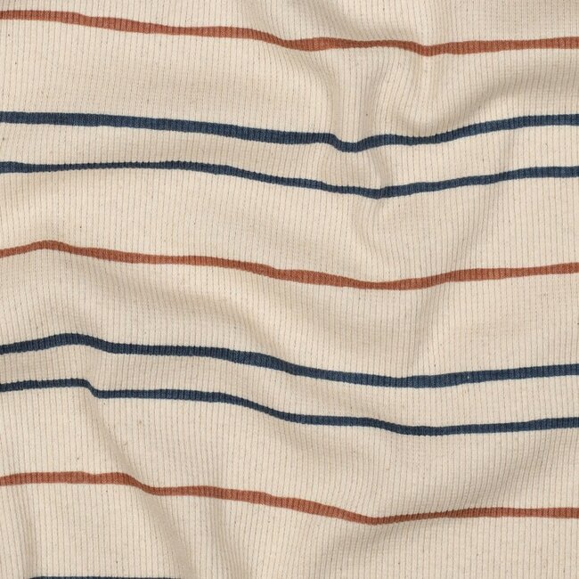 Rib jersey gots - natural stripes