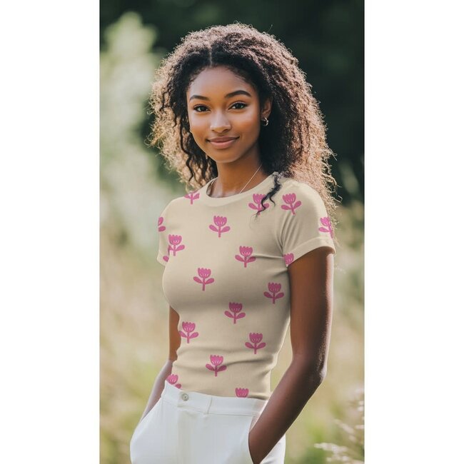 Rib jersey gots - natural tulip