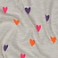 Neon hearts ecru - jersey melange