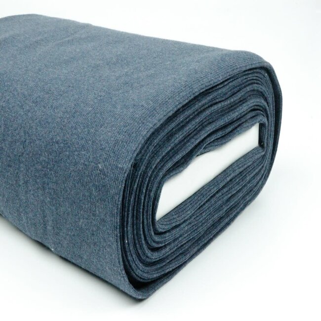 Boordstof rib - navy melange