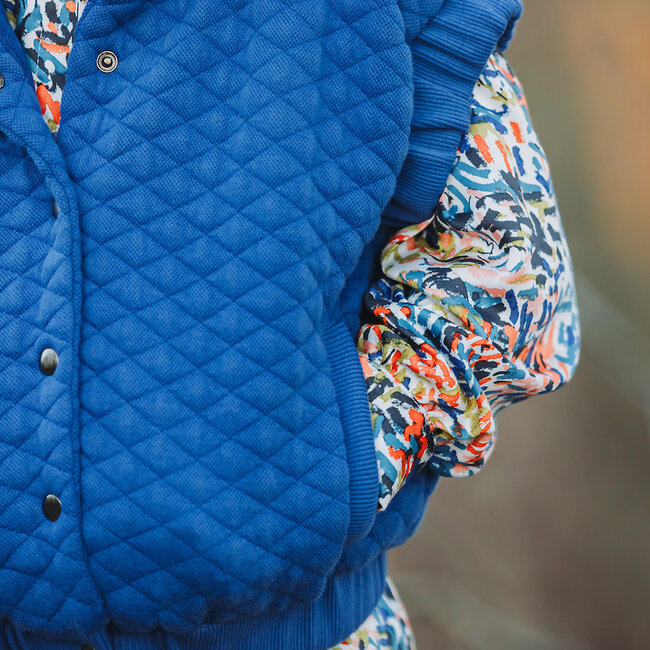 SYAS31 Surf The Web Blauw - Matelassé Piqué Tricot