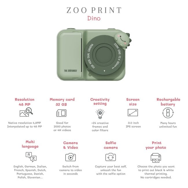 Zoo print - dino green