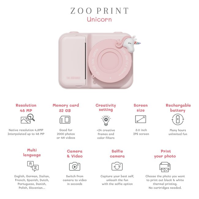 Zoo print - eenhoorn