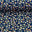 Flowers & wood dark iris - tricot