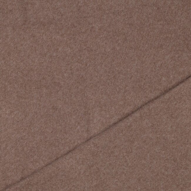 Katoen fleece gots - mocha melange