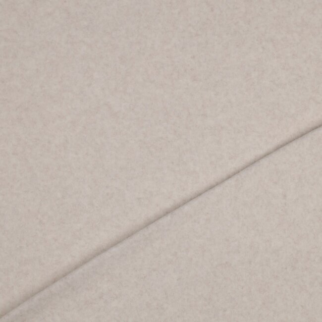 Katoen fleece gots - beige melange