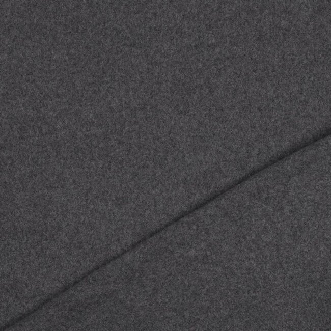 Katoen fleece gots - dark grey melange