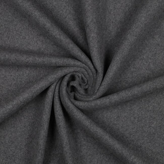 Katoen fleece gots - dark grey melange