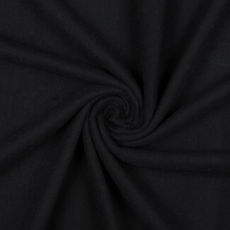 Katoen fleece gots - zwart