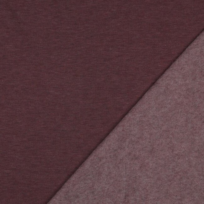 Sweaterstof - aubergine melange